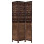 vidaXL Biombo separador de 3 paneles madera paulownia marrón oscuro vidaXL Biombo separador de 3 paneles madera paulownia marrón oscuro