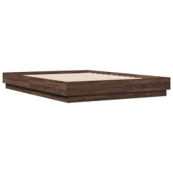 vidaXL Estructura de cama madera de ingeniería marrón roble 150x200 cm