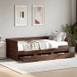 vidaXL Tumbona con cajones madera ingeniería roble marrón 90x190 cm