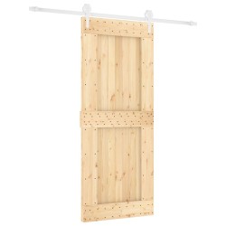 vidaXL Puerta corredera con herrajes madera maciza de pino 85x210 cm