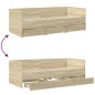 vidaXL Tumbona con cajones madera ingeniería roble Sonoma 90x190 cm