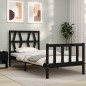 vidaXL Estructura de cama individual con cabecero madera maciza negro vidaXL Estructura de cama individual con cabecero madera maciza negro