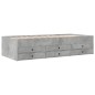 vidaXL Tumbona con cajones madera ingeniería gris hormigón 90x190 cm