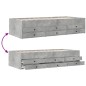vidaXL Tumbona con cajones madera ingeniería gris hormigón 90x190 cm