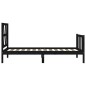 vidaXL Estructura de cama individual con cabecero madera maciza negro vidaXL Estructura de cama individual con cabecero madera maciza negro