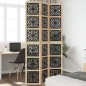 vidaXL Biombo separador 3 paneles madera maciza Paulownia marrón negro vidaXL Biombo separador 3 paneles madera maciza Paulownia marrón negro