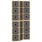 vidaXL Biombo separador 3 paneles madera maciza Paulownia marrón negro vidaXL Biombo separador 3 paneles madera maciza Paulownia marrón negro