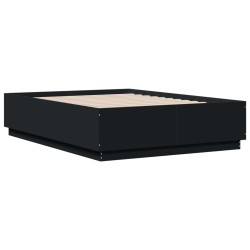 vidaXL Estructura de cama madera de ingeniería negra 120x190 cm