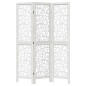 vidaXL Biombo separador de 3 paneles madera maciza Paulownia blanco vidaXL Biombo separador de 3 paneles madera maciza Paulownia blanco