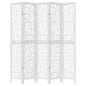 vidaXL Biombo separador de 5 paneles madera maciza Paulownia blanco vidaXL Biombo separador de 5 paneles madera maciza Paulownia blanco