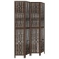 vidaXL Biombo separador de 4 paneles madera paulownia marrón oscuro vidaXL Biombo separador de 4 paneles madera paulownia marrón oscuro