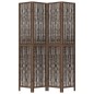 vidaXL Biombo separador de 4 paneles madera paulownia marrón oscuro vidaXL Biombo separador de 4 paneles madera paulownia marrón oscuro