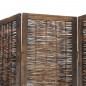 vidaXL Biombo separador de 4 paneles madera paulownia marrón oscuro vidaXL Biombo separador de 4 paneles madera paulownia marrón oscuro