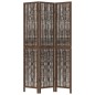 vidaXL Biombo separador de 3 paneles madera paulownia marrón oscuro vidaXL Biombo separador de 3 paneles madera paulownia marrón oscuro