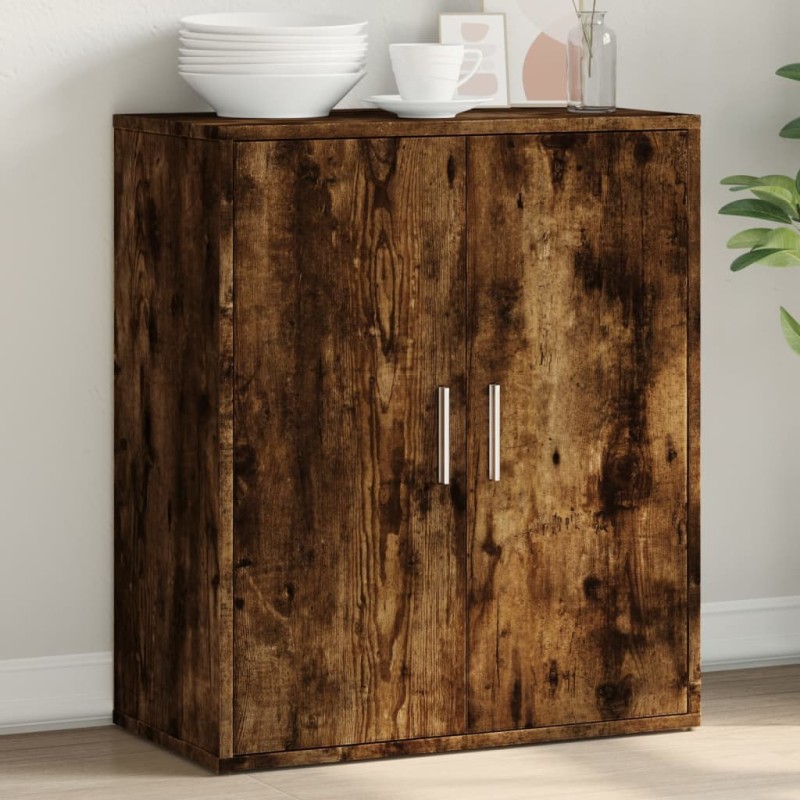 vidaXL Aparador de madera de ingeniería roble ahumado 60x31x70 cm