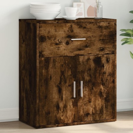 vidaXL Aparador de madera de ingeniería roble ahumado 60x31x70 cm