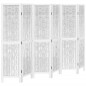 vidaXL Biombo separador de 6 paneles madera maciza Paulownia blanco vidaXL Biombo separador de 6 paneles madera maciza Paulownia blanco
