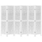 vidaXL Biombo separador de 6 paneles madera maciza Paulownia blanco vidaXL Biombo separador de 6 paneles madera maciza Paulownia blanco