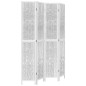 vidaXL Biombo separador de 4 paneles madera maciza Paulownia blanco vidaXL Biombo separador de 4 paneles madera maciza Paulownia blanco