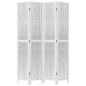 vidaXL Biombo separador de 4 paneles madera maciza Paulownia blanco vidaXL Biombo separador de 4 paneles madera maciza Paulownia blanco