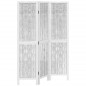 vidaXL Biombo separador de 3 paneles madera maciza Paulownia blanco vidaXL Biombo separador de 3 paneles madera maciza Paulownia blanco