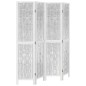 vidaXL Biombo separador de 4 paneles madera maciza Paulownia blanco vidaXL Biombo separador de 4 paneles madera maciza Paulownia blanco