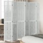 vidaXL Biombo separador de 6 paneles madera maciza Paulownia blanco