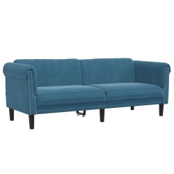 vidaXL Sofá de 3 plazas terciopelo azul