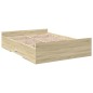 vidaXL Cama con cajones madera de ingeniería roble Sonoma 120x190 cm vidaXL Cama con cajones madera de ingeniería roble Sonoma 120x190 cm