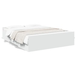 vidaXL Estructura cama con cajones madera ingeniería blanca 160x200 cm