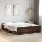 vidaXL Cama con cajones madera ingeniería marrón roble 160x200 cm vidaXL Cama con cajones madera ingeniería marrón roble 160x200 cm