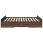 vidaXL Cama con cajones madera ingeniería marrón roble 160x200 cm vidaXL Cama con cajones madera ingeniería marrón roble 160x200 cm