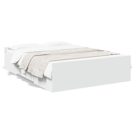 vidaXL Cama con cajones madera de ingeniería blanco 120x190 cm