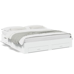 vidaXL Estructura cama con cajones madera ingeniería blanca 180x200 cm
