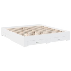 vidaXL Estructura cama con cajones madera ingeniería blanca 180x200 cm