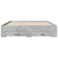 vidaXL Cama con cajones madera ingeniería gris hormigón 150x200 cm vidaXL Cama con cajones madera ingeniería gris hormigón 150x200 cm