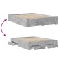 vidaXL Cama con cajones madera ingeniería gris hormigón 150x200 cm vidaXL Cama con cajones madera ingeniería gris hormigón 150x200 cm