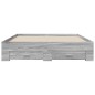 vidaXL Cama con cajones madera ingeniería gris Sonoma 150x200 cm vidaXL Cama con cajones madera ingeniería gris Sonoma 150x200 cm