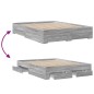 vidaXL Cama con cajones madera ingeniería gris Sonoma 150x200 cm vidaXL Cama con cajones madera ingeniería gris Sonoma 150x200 cm