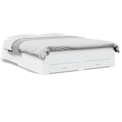 vidaXL Estructura cama con cajones madera ingeniería blanca 150x200 cm