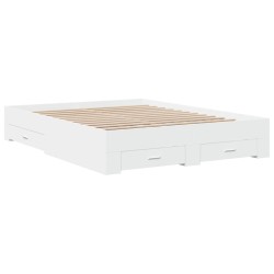 vidaXL Estructura cama con cajones madera ingeniería blanca 150x200 cm