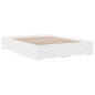 vidaXL Estructura cama con cajones madera ingeniería blanca 150x200 cm vidaXL Estructura cama con cajones madera ingeniería blanca 150x200 cm