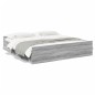 vidaXL Cama con cajones madera ingeniería gris Sonoma 200x200 cm