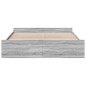 vidaXL Cama con cajones madera ingeniería gris Sonoma 200x200 cm