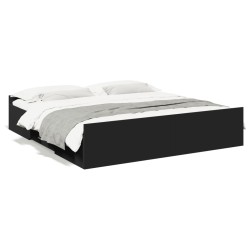 vidaXL Estructura cama con cajones madera ingeniería negra 200x200 cm