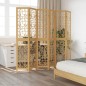 vidaXL Biombo separador de 6 paneles madera maciza paulownia marrón vidaXL Biombo separador de 6 paneles madera maciza paulownia marrón