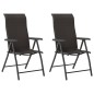 vidaXL Sillas de jardín plegables 2 uds ratán sintético negro café