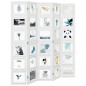 vidaXL Biombo separador de 5 paneles madera maciza Paulownia blanco vidaXL Biombo separador de 5 paneles madera maciza Paulownia blanco