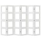 vidaXL Biombo separador de 6 paneles madera maciza Paulownia blanco vidaXL Biombo separador de 6 paneles madera maciza Paulownia blanco