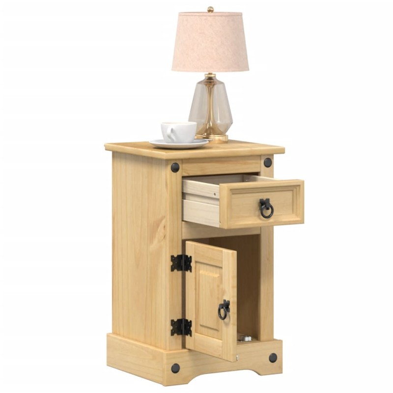 vidaXL Mesita de noche Corona madera maciza de pino 35x32,5x58 cm vidaXL Mesita de noche Corona madera maciza de pino 35x32,5x58 cm